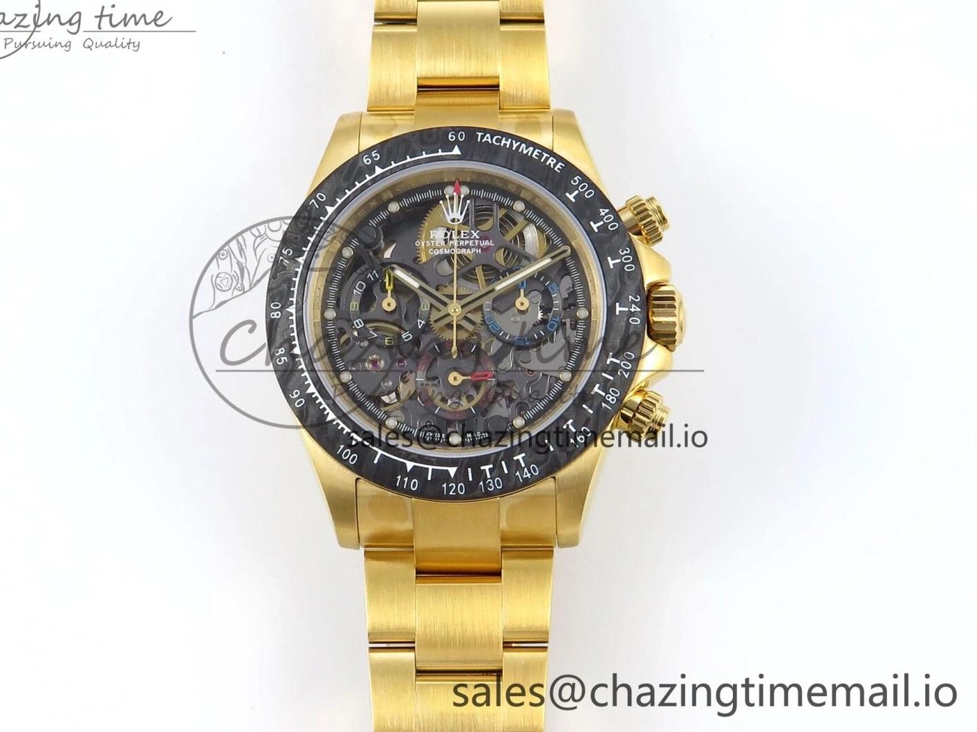 0409 Daytona Artisans Skeleton YG ADGF Best Edition Skeleton Dial on YG Oyster Bracelet SA FlexibleFit 754